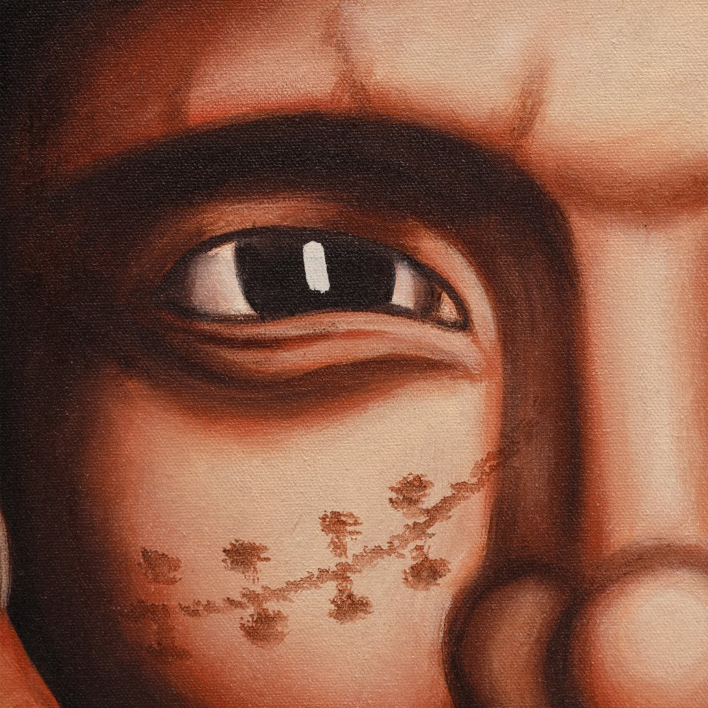 CUADRO PINTURA MARRÓN LIENZO 100 X 4 X 150 CM