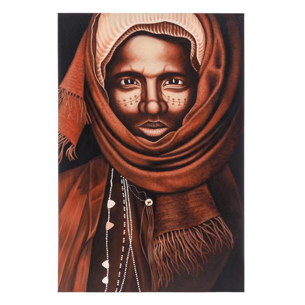 CUADRO PINTURA MARRÓN LIENZO 100 X 4 X 150 CM