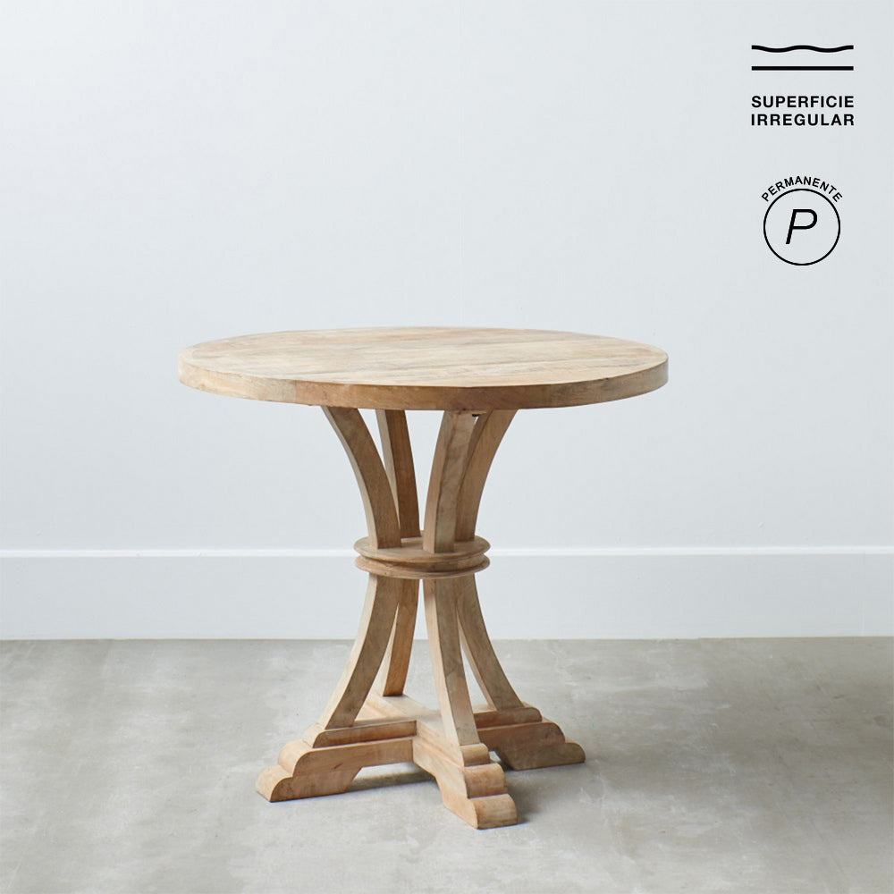 MESA COMEDOR NATURAL MADERA DE MANGO 85 X 85 X 76 CM