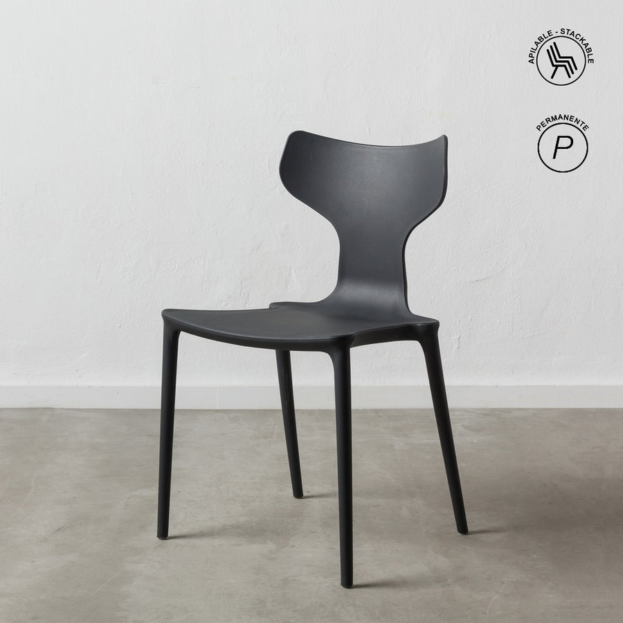 SILLA APILABLE GRIS OSCURO POLIPROPILENO 47 X 41 X 83,50 CM