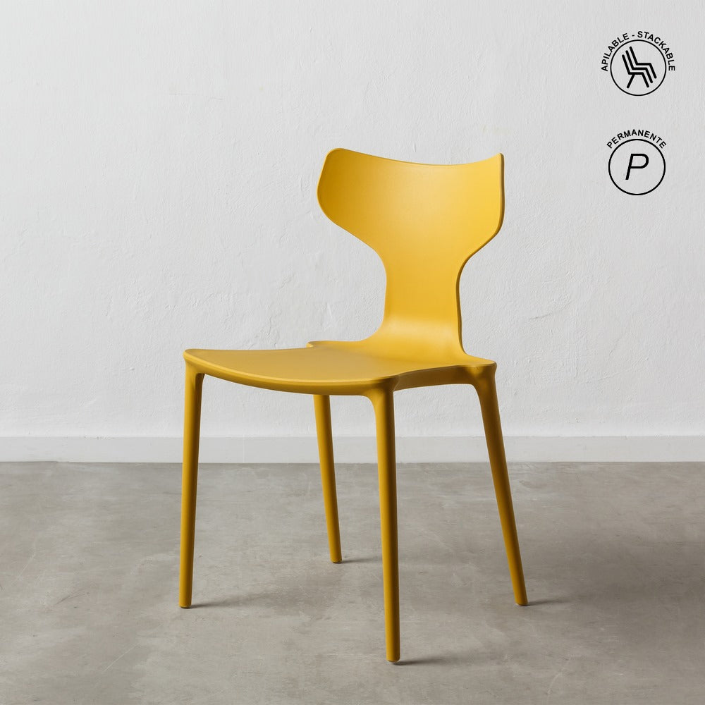 SILLA APILABLE AMARILLO POLIPROPILENO 47 X 41 X 83,50 CM