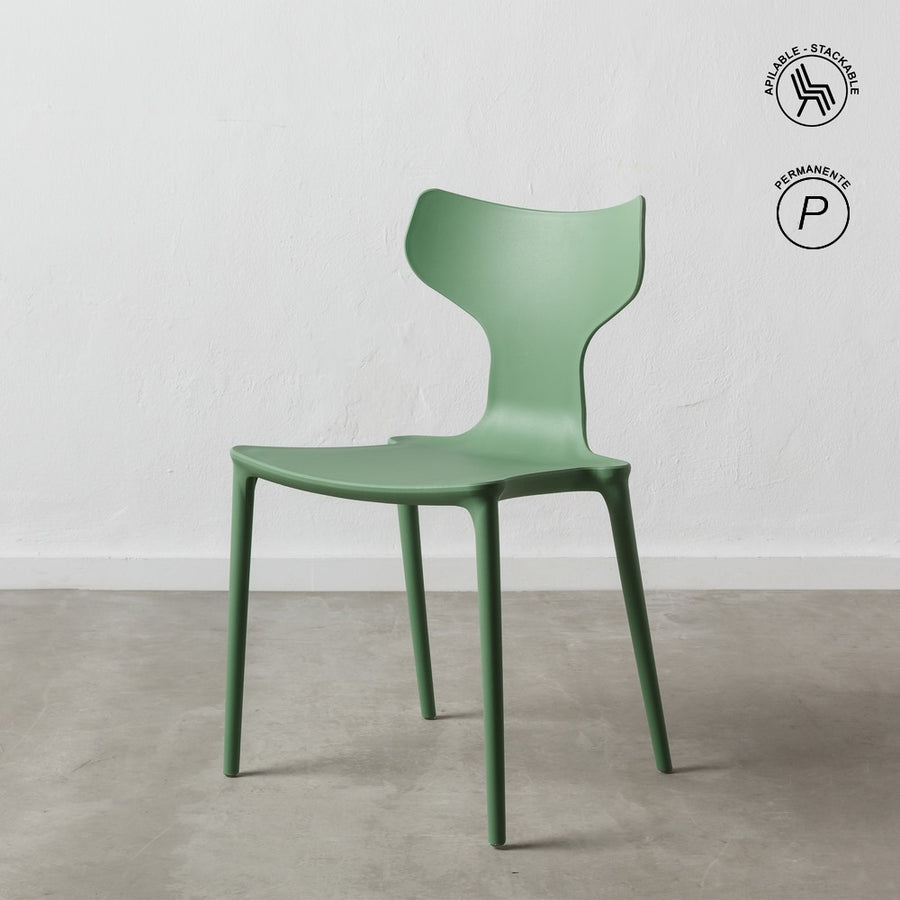 SILLA APILABLE VERDE MENTA POLIPROPILENO 47 X 41 X 83,50 CM