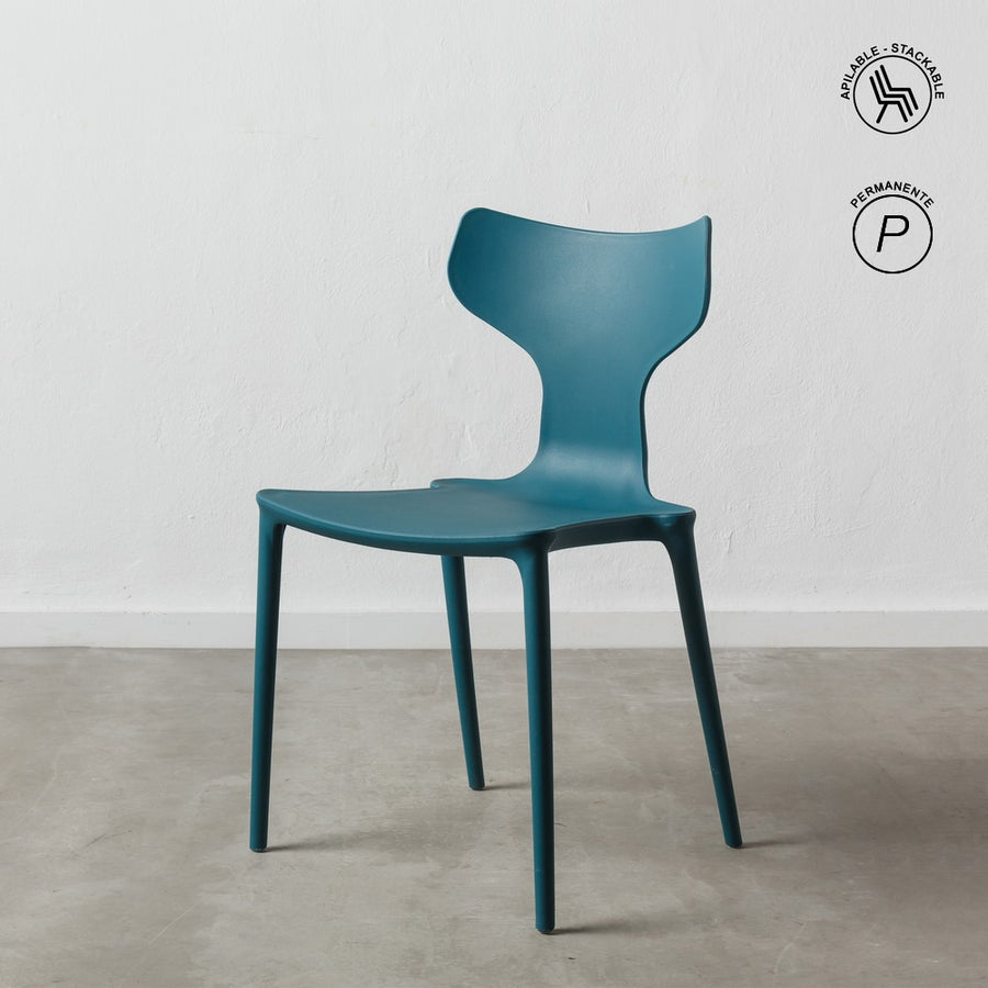 SILLA APILABLE AZUL POLIPROPILENO 47 X 41 X 83,50 CM
