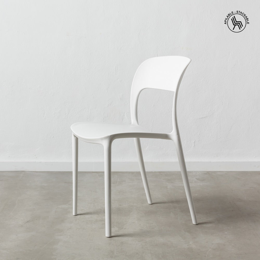 SILLA APILABLE BLANCO POLIPROPILENO 43 X 43 X 83,20 CM