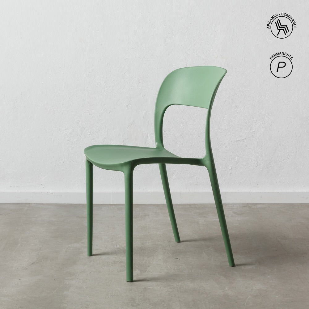 SILLA APILABLE VERDE MENTA POLIPROPILENO 43 X 43 X 83,20 CM