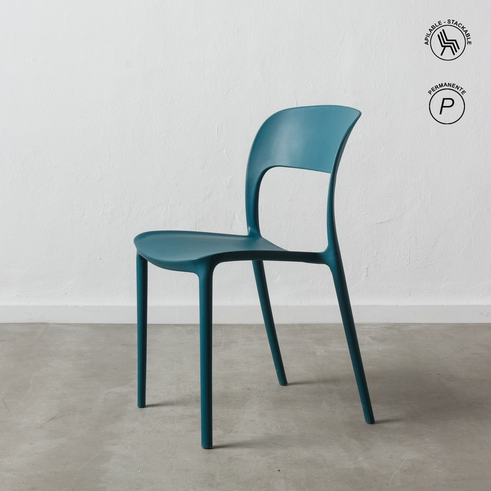 SILLA APILABLE AZUL POLIPROPILENO 43 X 43 X 83,20 CM