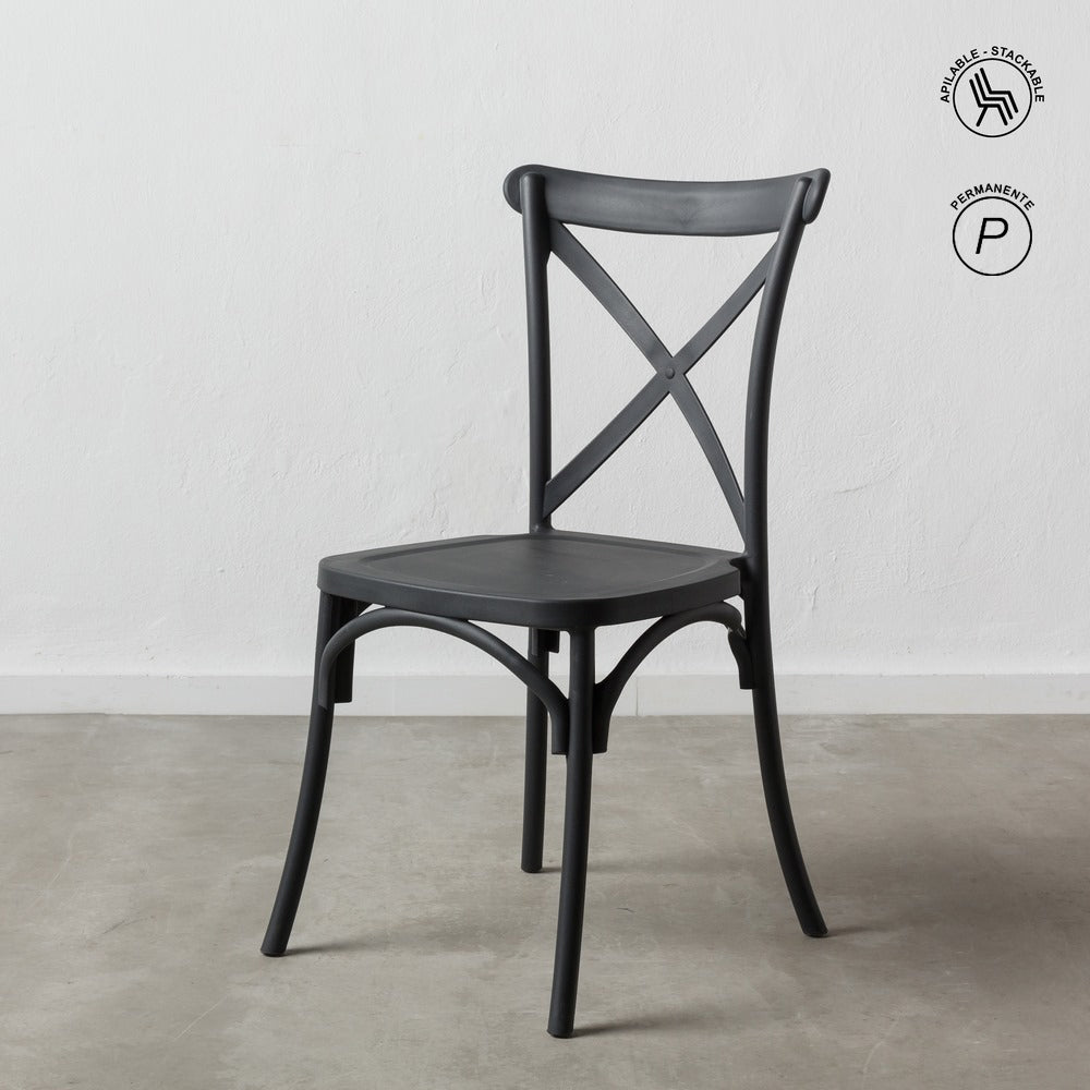 SILLA APILABLE GRIS POLIPROPILENO 48,50 X 43 X 91 CM