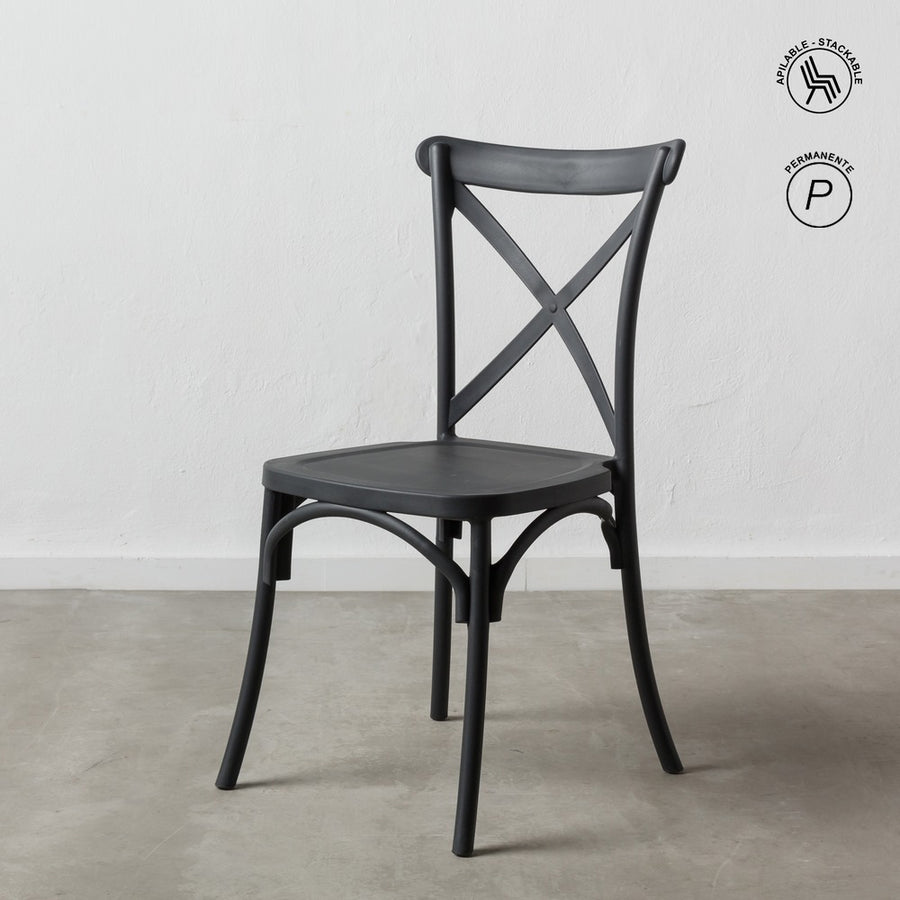 SILLA APILABLE GRIS POLIPROPILENO 48,50 X 43 X 91 CM