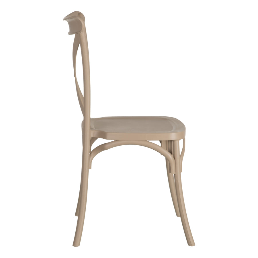 SILLA APILABLE BEIGE POLIPROPILENO 48,50 X 43 X 91 CM