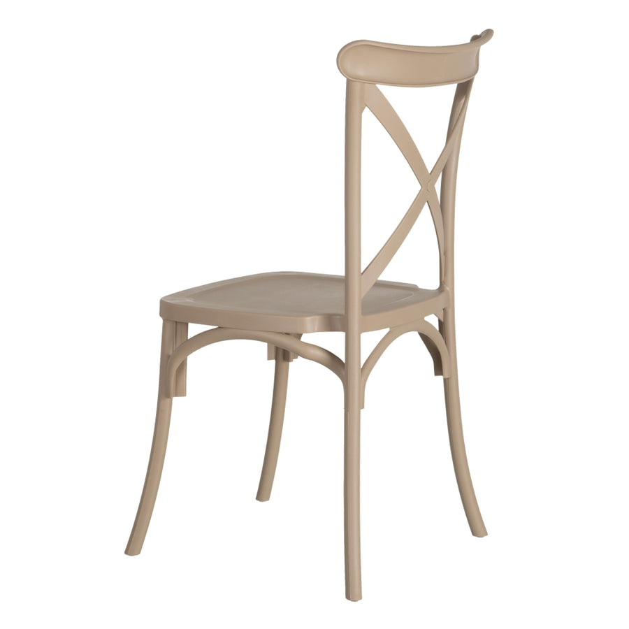 SILLA APILABLE BEIGE POLIPROPILENO 48,50 X 43 X 91 CM
