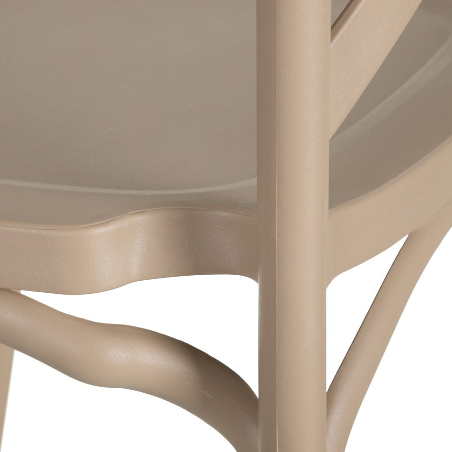 SILLA APILABLE BEIGE POLIPROPILENO 48,50 X 43 X 91 CM