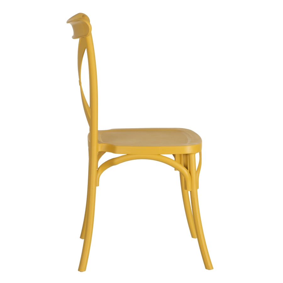 SILLA APILABLE AMARILLO POLIPROPILENO 48,50 X 43 X 91 CM