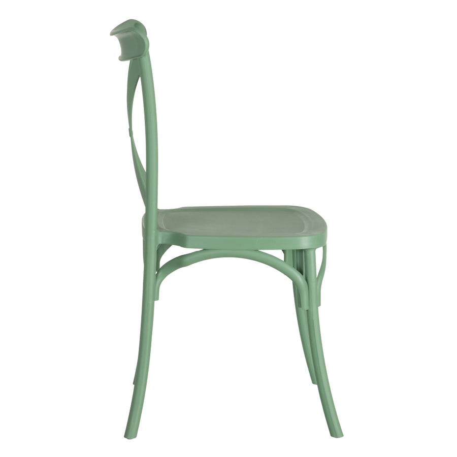 SILLA APILABLE VERDE POLIPROPILENO 48,50 X 43 X 91 CM