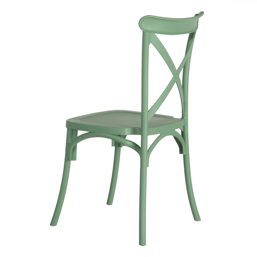SILLA APILABLE VERDE POLIPROPILENO 48,50 X 43 X 91 CM