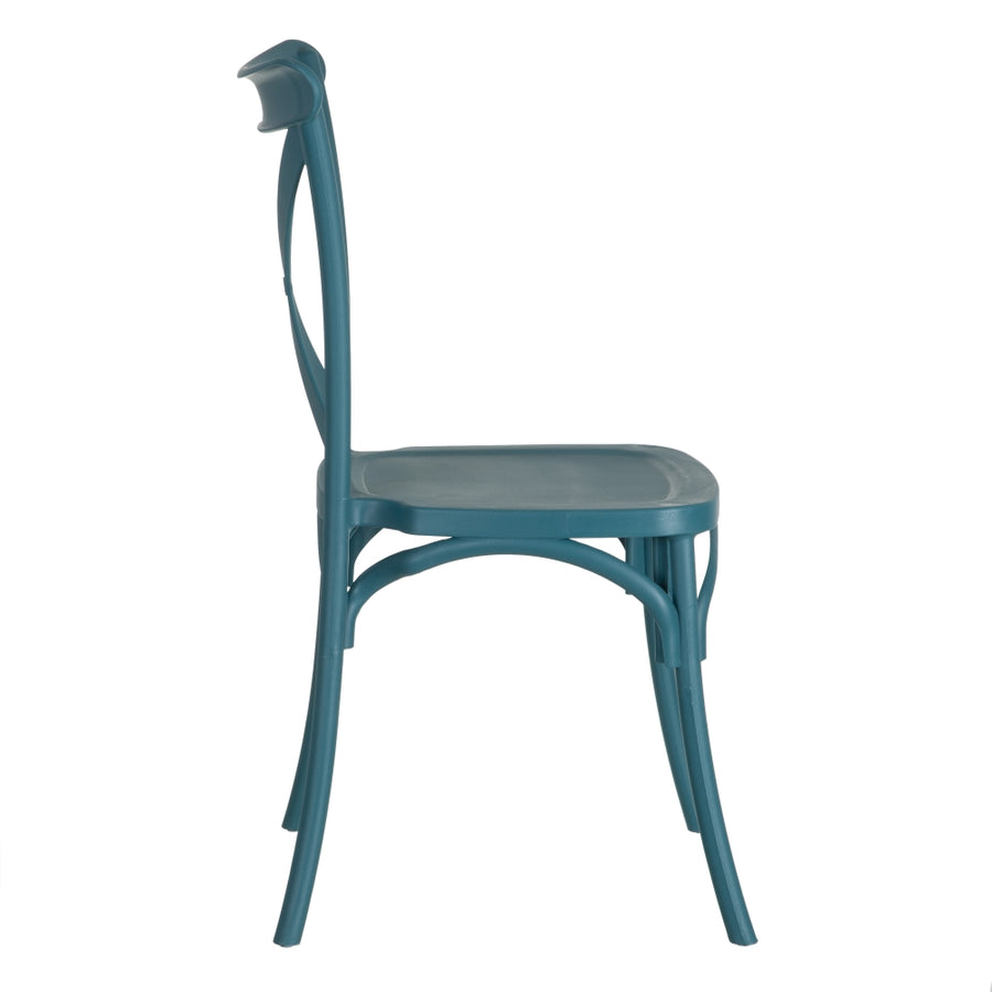 SILLA APILABLE AZUL POLIPROPILENO 48,50 X 43 X 91 CM