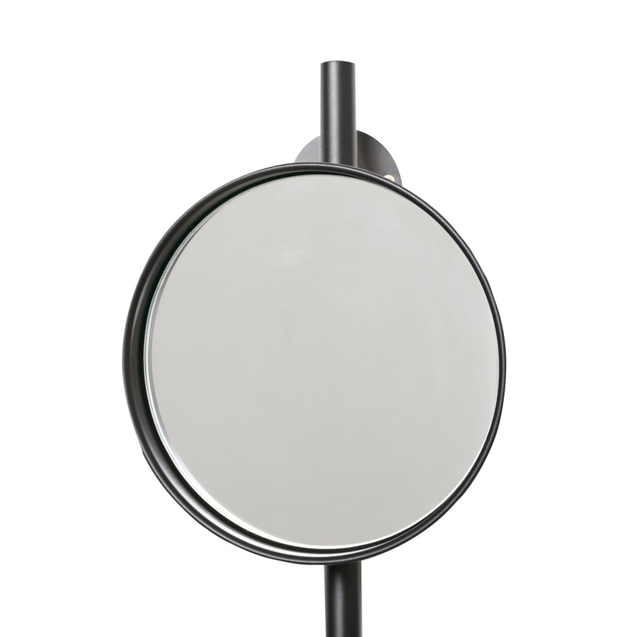 BLACK METAL-GLASS SHELF MIRROR 22 X 20 X 60 CM