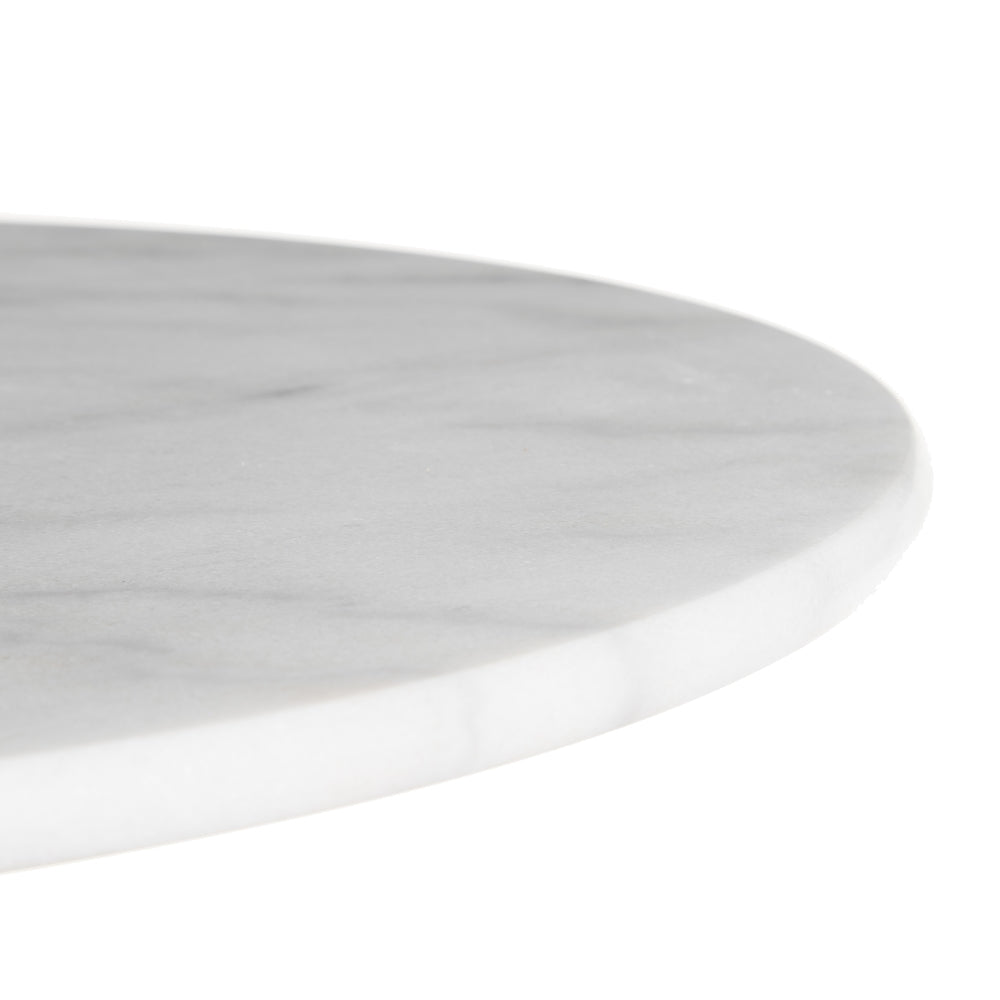 MESA AUXILIAR BLANCO-NEGRO METAL-M�RMOL 60 X 60 X 71 CM