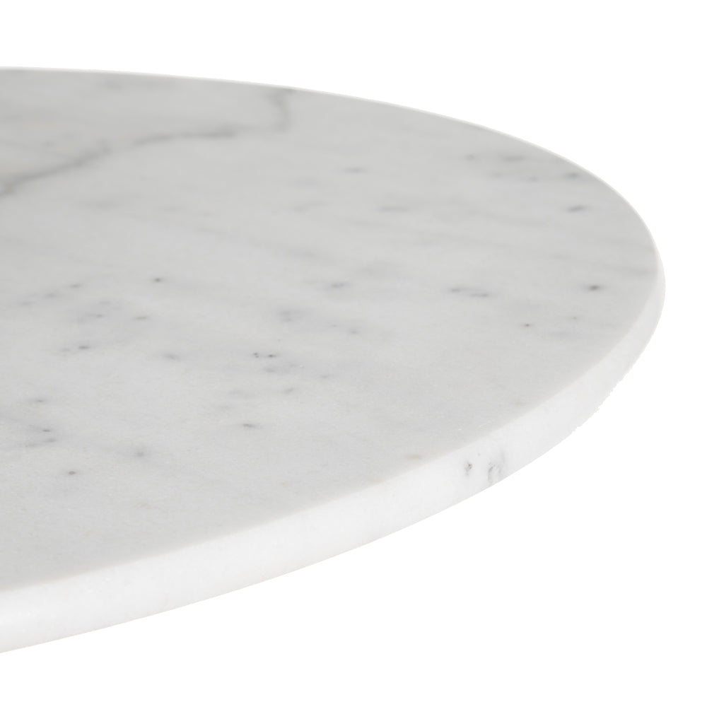 MESA COMEDOR BLANCO-NEGRO METAL-M�RMOL 80 X 80 X 71 CM