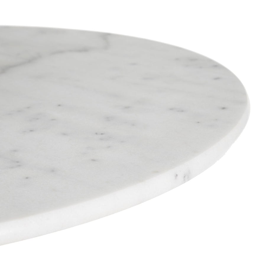 MESA COMEDOR BLANCO-NEGRO METAL-MÁRMOL 80 X 80 X 71 CM