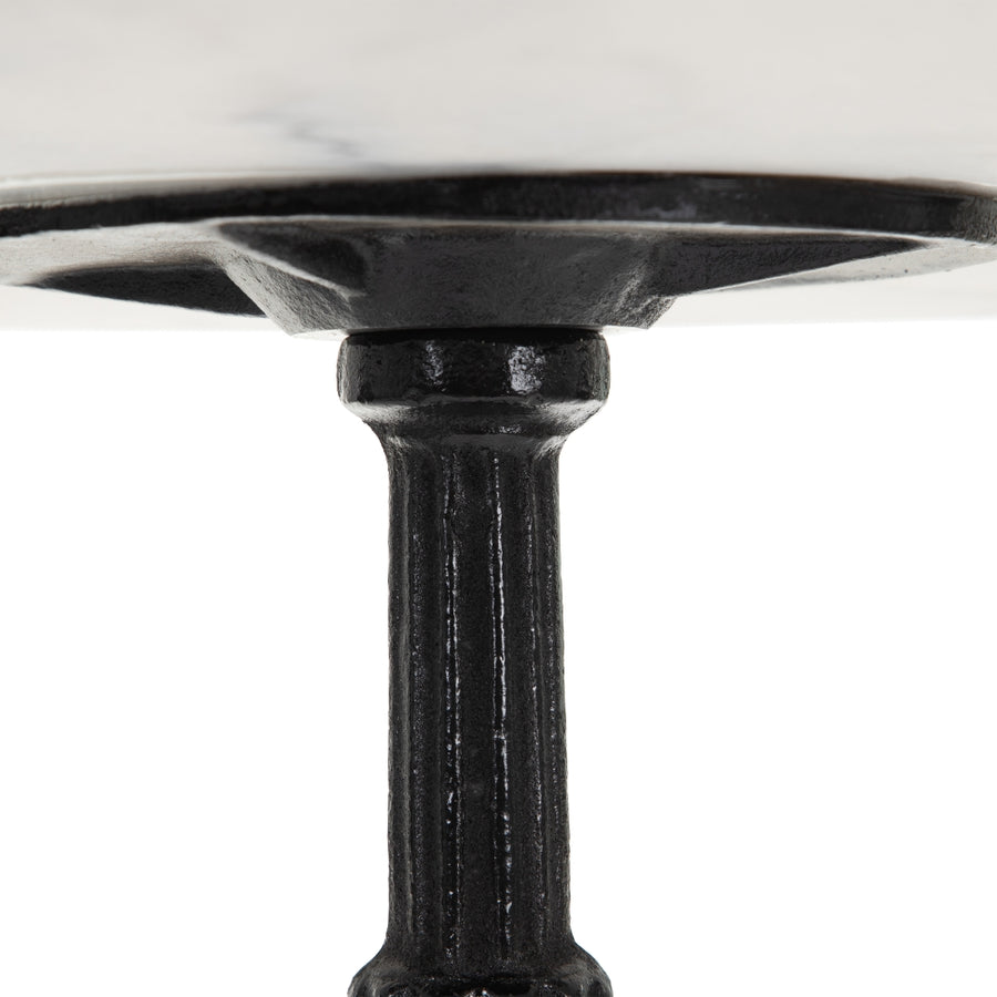 MESA COMEDOR BLANCO-NEGRO METAL-MÁRMOL 80 X 80 X 71 CM
