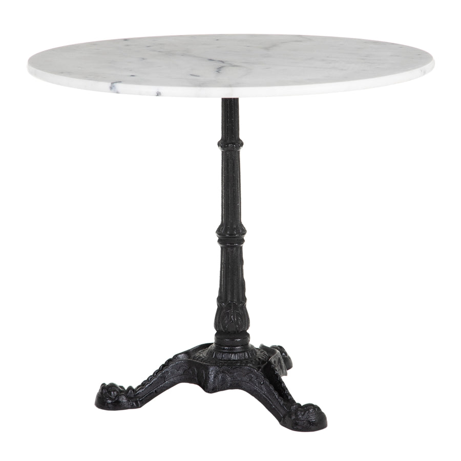 MESA COMEDOR BLANCO-NEGRO METAL-MÁRMOL 80 X 80 X 71 CM