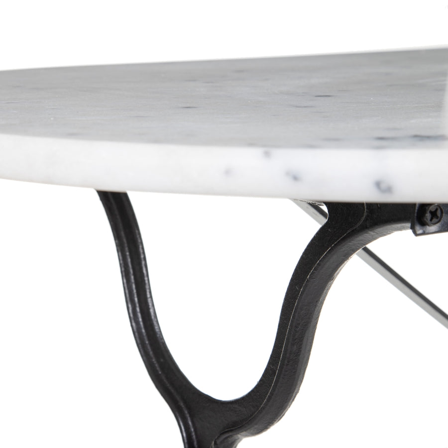 MESA COMEDOR BLANCO-NEGRO METAL-MÁRMOL 120 X 60 X 71 CM