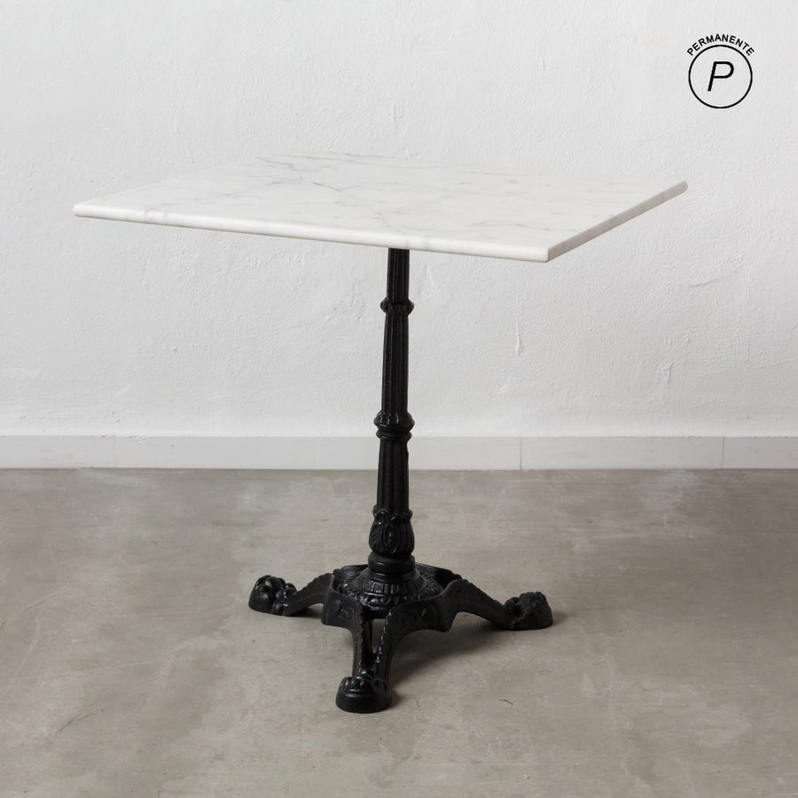 WHITE AND BLACK METAL-MARBLE SIDE TABLE 70 X 70 X 71 CM