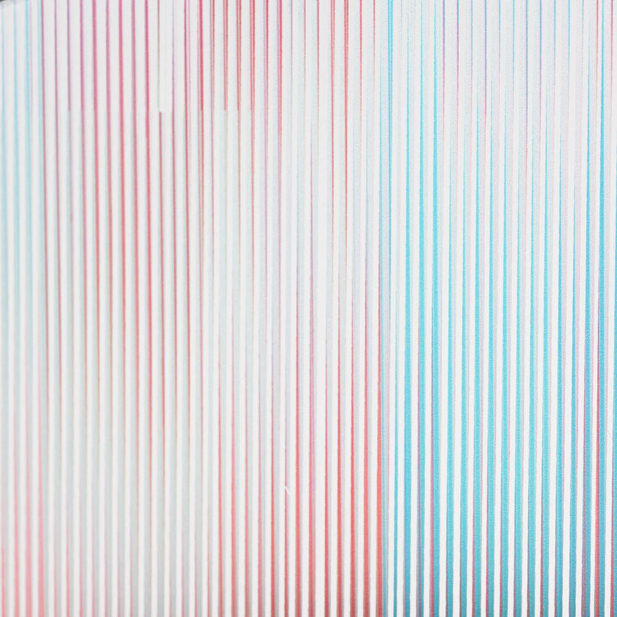 ESPEJO ROJO-AZUL CRISTAL DECORACIÓN 80 X 80 CM