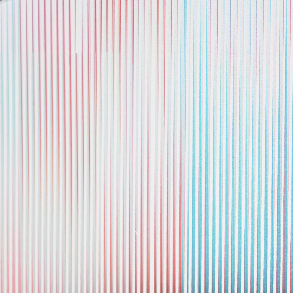 ESPEJO ROJO-AZUL CRISTAL DECORACIÓN 80 X 80 CM