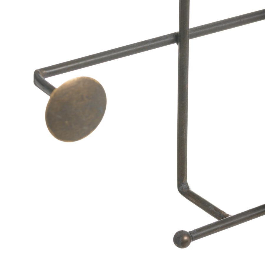 TOALLERO ESPEJO BRONCE METAL DECORACIÓN 84,50 X 8 X 58,50 CM