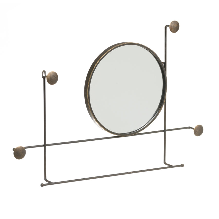 TOWEL RACK MIRROR BRONZE METAL DECORATION 84.50 X 8 X 58.50 CM