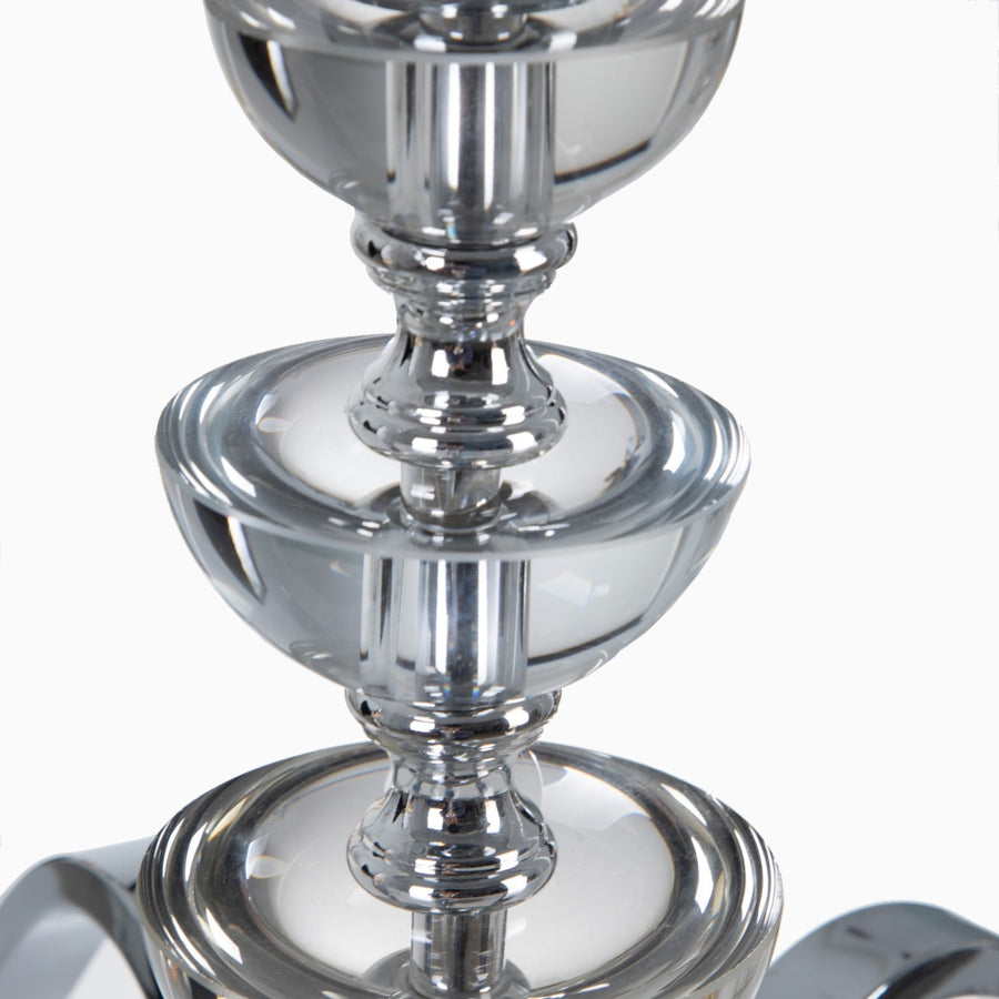 LÁMPARA TECHO PLATA METAL-CRISTAL 63,50 X 60,50 X 91 CM