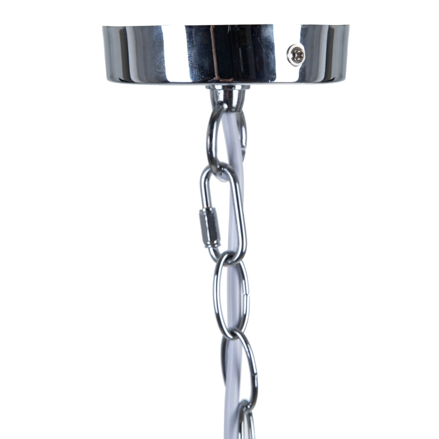 LÁMPARA TECHO PLATA METAL-CRISTAL 63,50 X 60,50 X 91 CM
