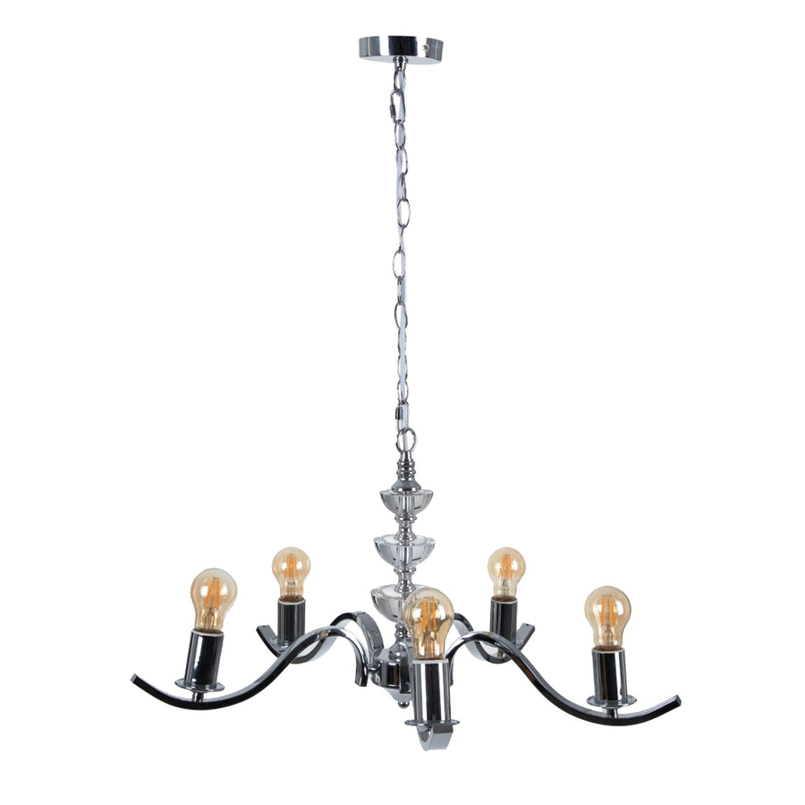 LÁMPARA TECHO PLATA METAL-CRISTAL 63,50 X 60,50 X 91 CM