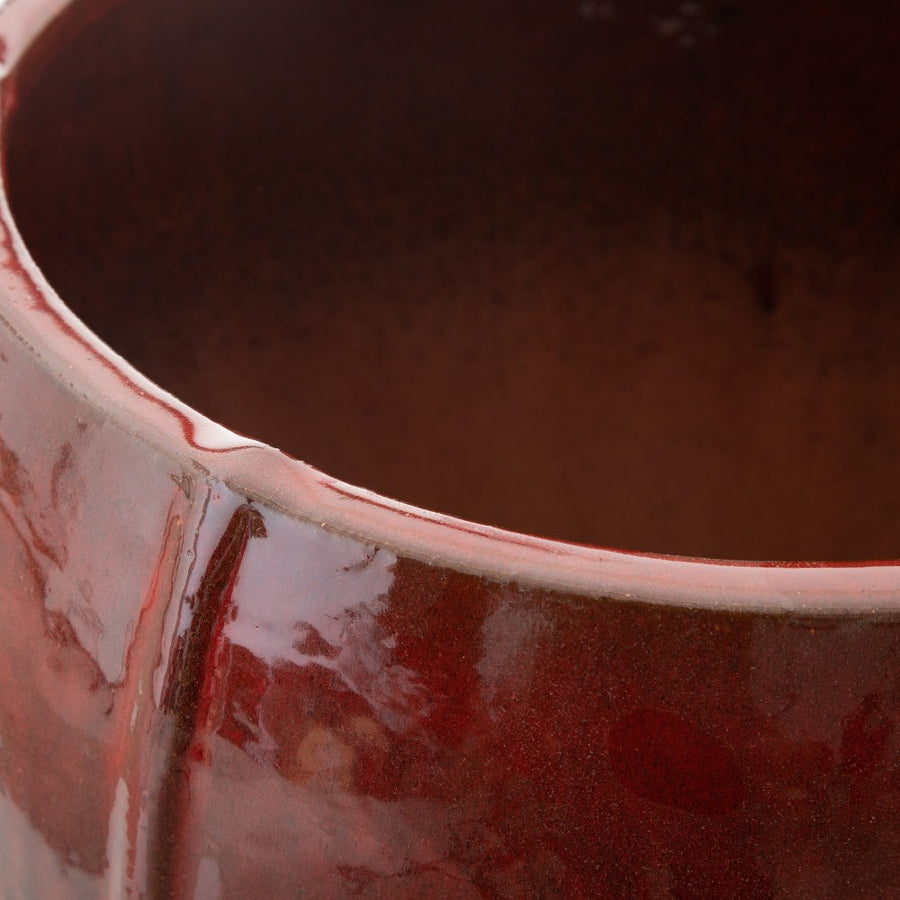 SET OF 2 RED CERAMIC PLANTERS DECORATION 55 X 55 X 55 CM