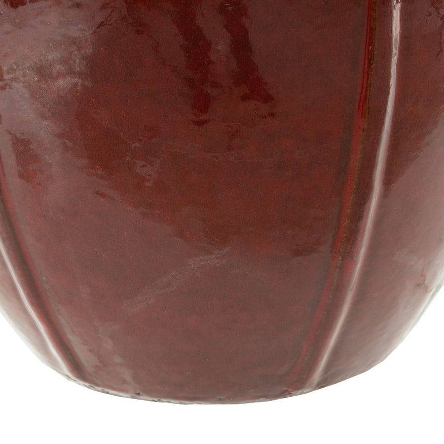 SET OF 2 RED CERAMIC PLANTERS DECORATION 55 X 55 X 55 CM