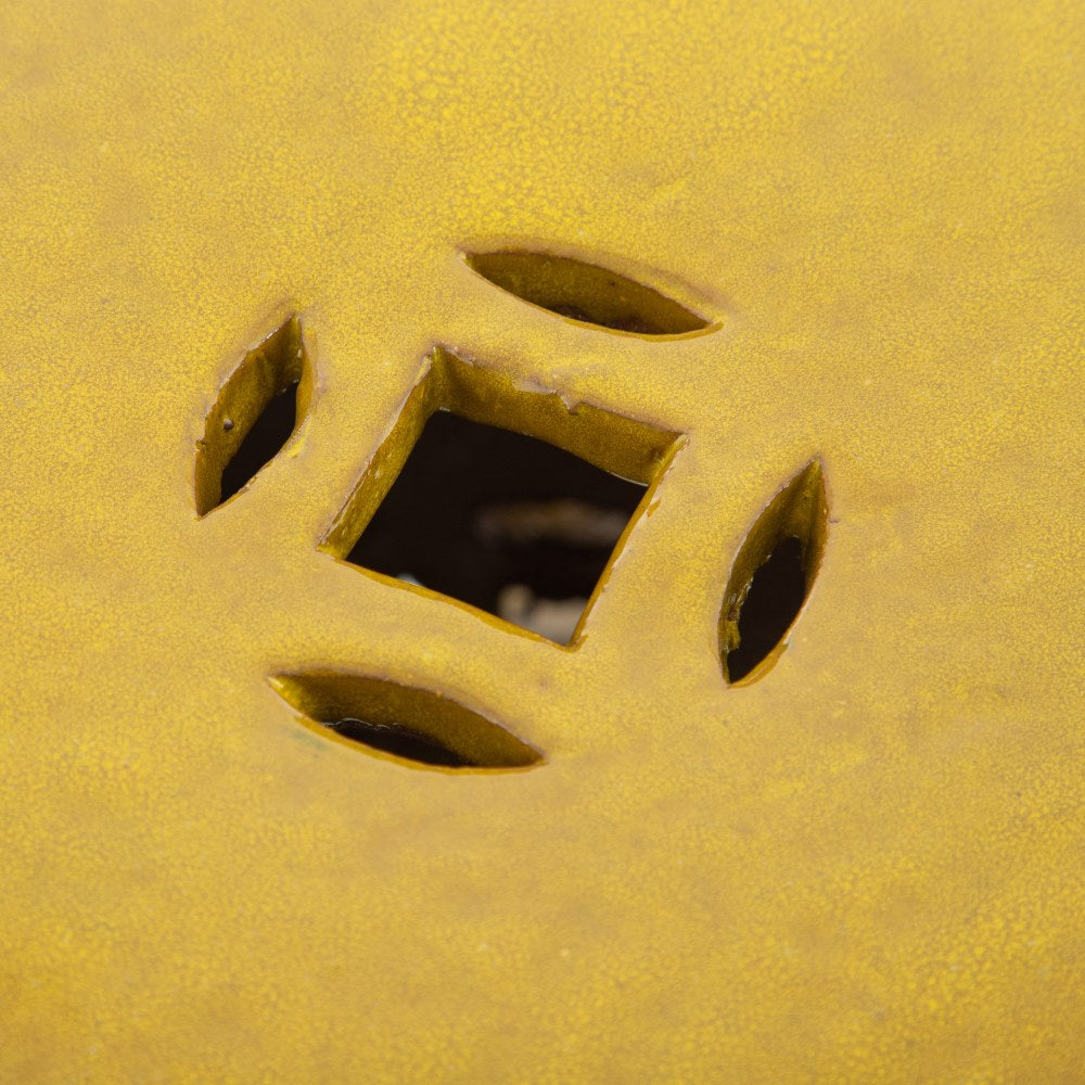 TABURETE AMARILLO CERÁMICA DECORACIÓN 35 X 35 X 48 CM