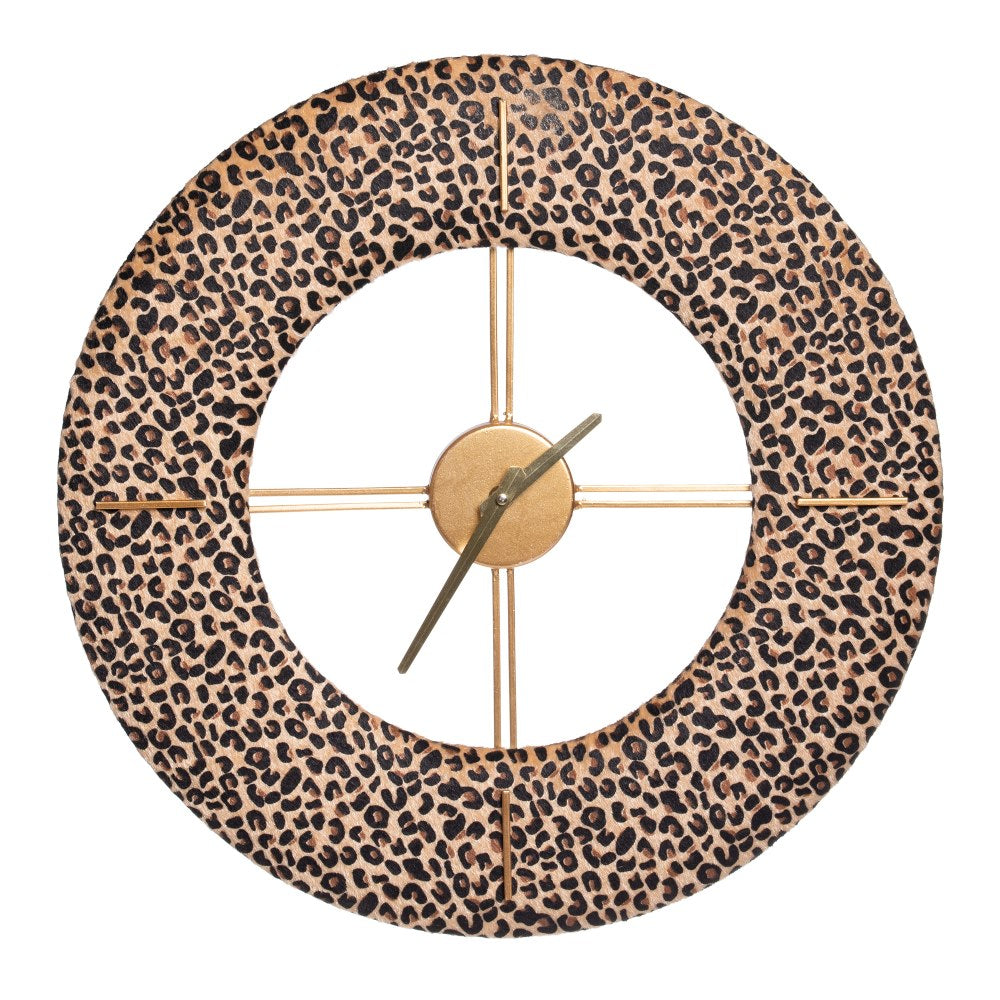 WOVEN LEOPARD CLOCK - METAL DECORATION 48 X 3.50 X 48 CM