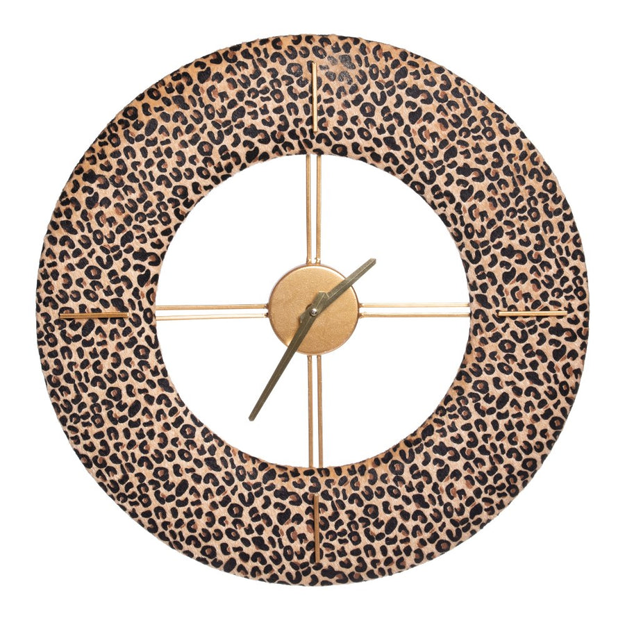 WOVEN LEOPARD CLOCK - METAL DECORATION 48 X 3.50 X 48 CM