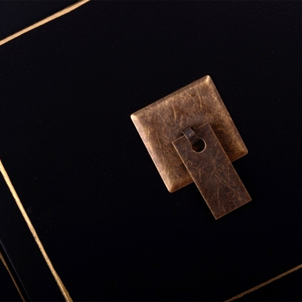 MUEBLE 8 CAJONES NEGRO-ORO MADERA 130 X 24 X 50,50 CM