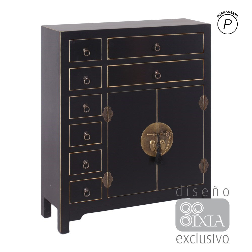 MUEBLE AUXILIAR NEGRO 73 X 26 X 90 CM