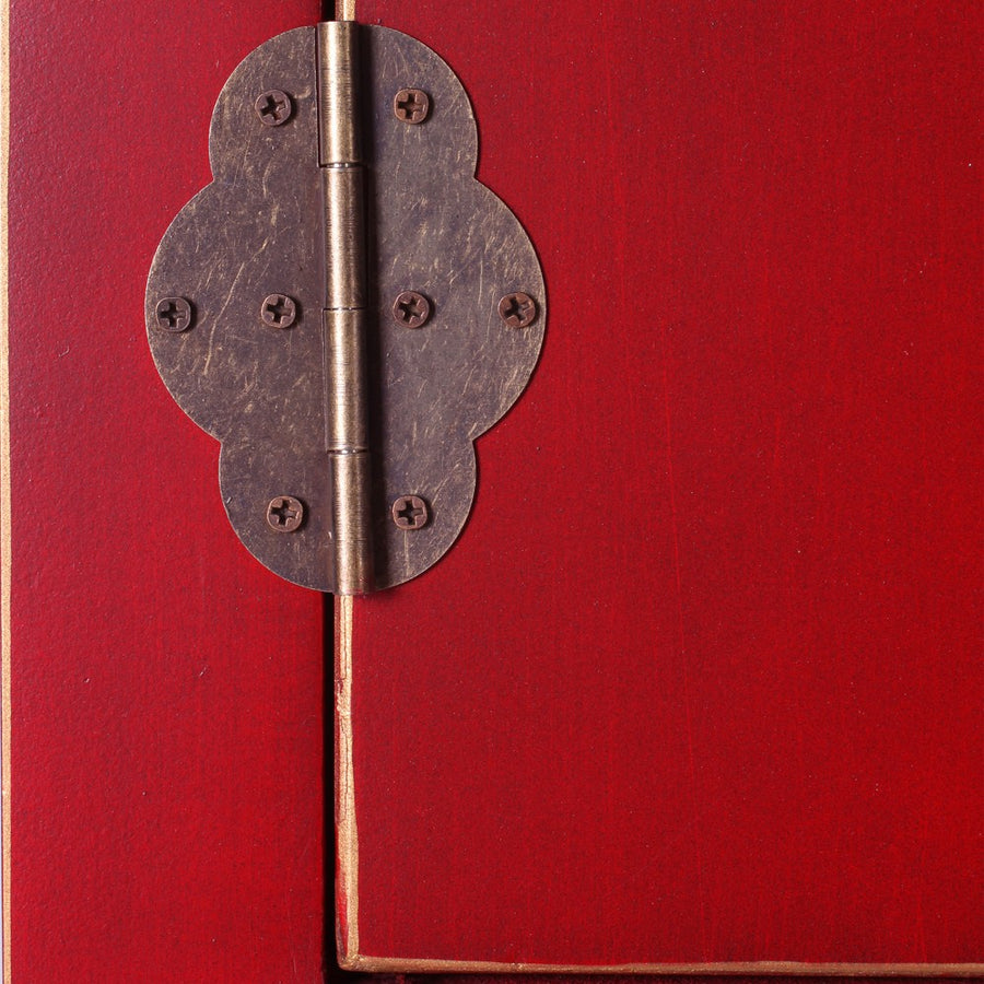 CONSOLA 2 PUERTAS Y 6 CAJONES ROJO 63 X 26 X 80 CM