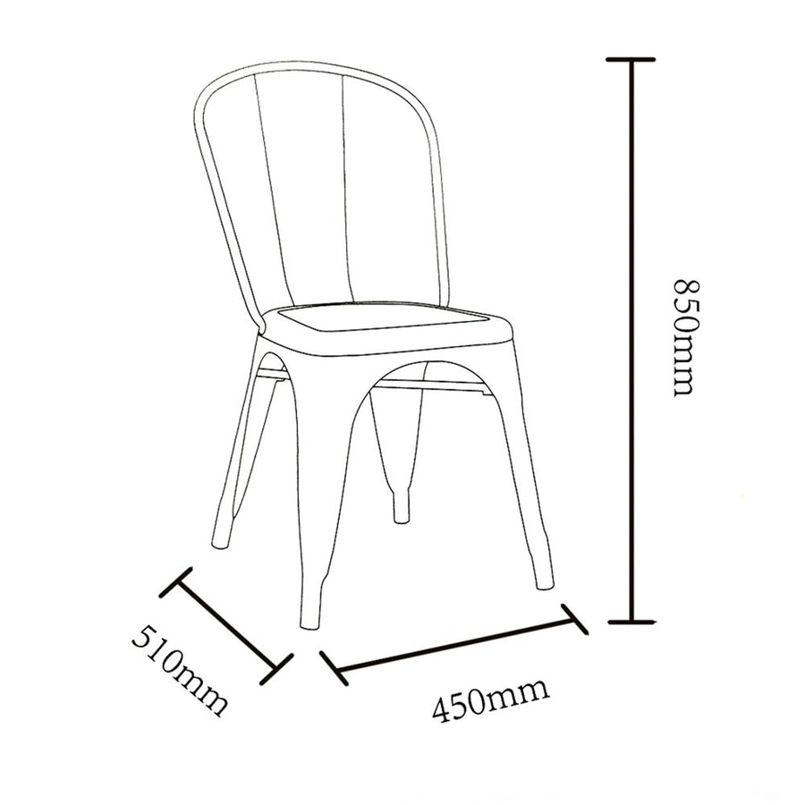SILLA APILABLE PLATA METAL DALLAS 45 X 52,50 X 85 CM