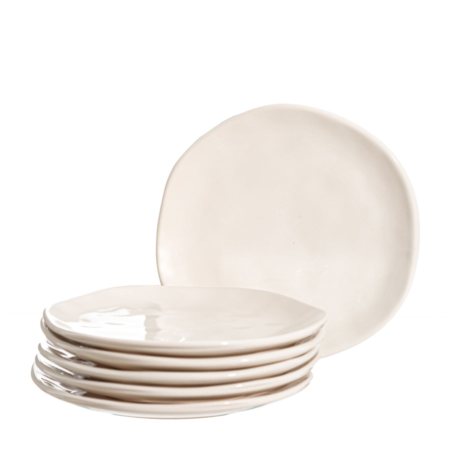 PLATO POSTRE BLANCO STONEWARE COCINA 20 X 20 X 2 CM