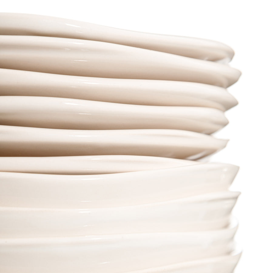 PLATO POSTRE BLANCO STONEWARE COCINA 20 X 20 X 2 CM