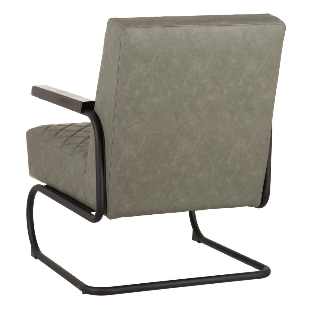 SILLÓN VERDE METAL / SIMIL PIEL SALÓN 61 X 70 X 85 CM