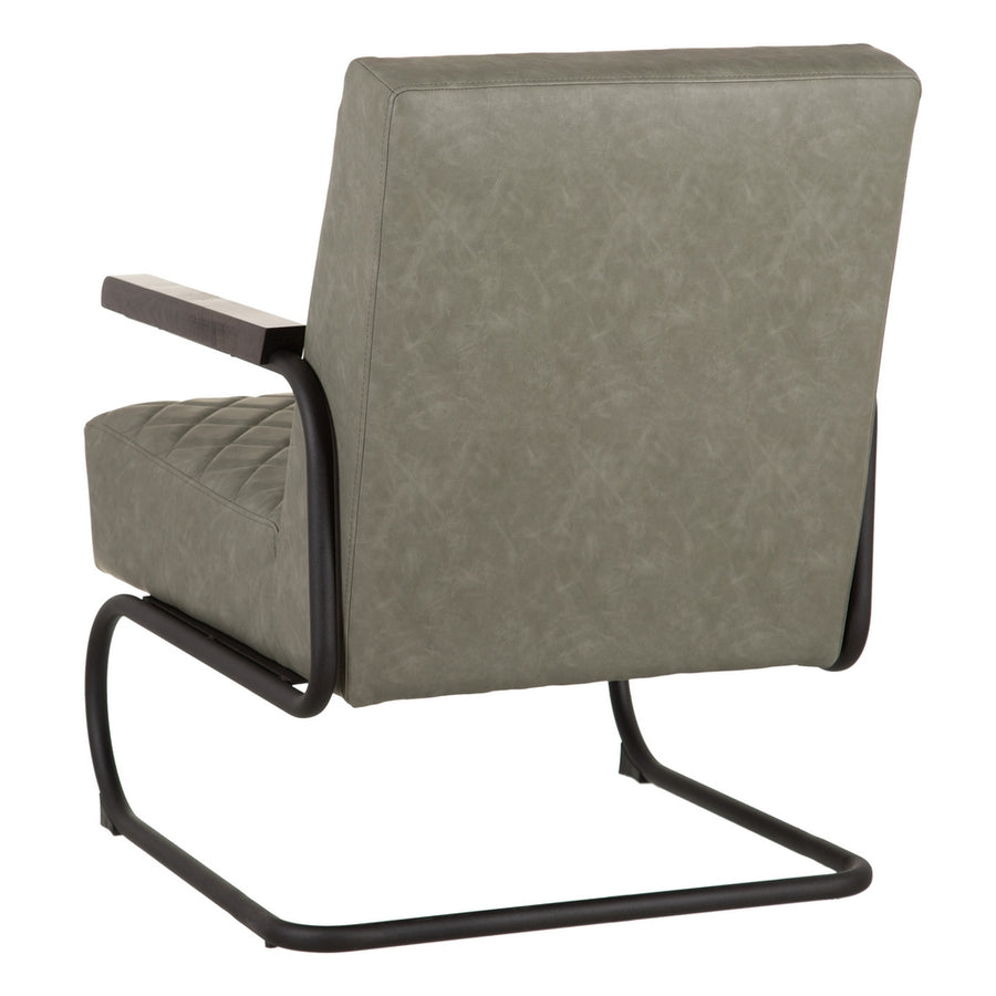 SILLÓN VERDE METAL / SIMIL PIEL SALÓN 61 X 70 X 85 CM