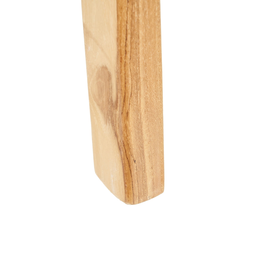 SILLA BEIGE MADERA TECA-PIEL 50 X 56 X 87 CM