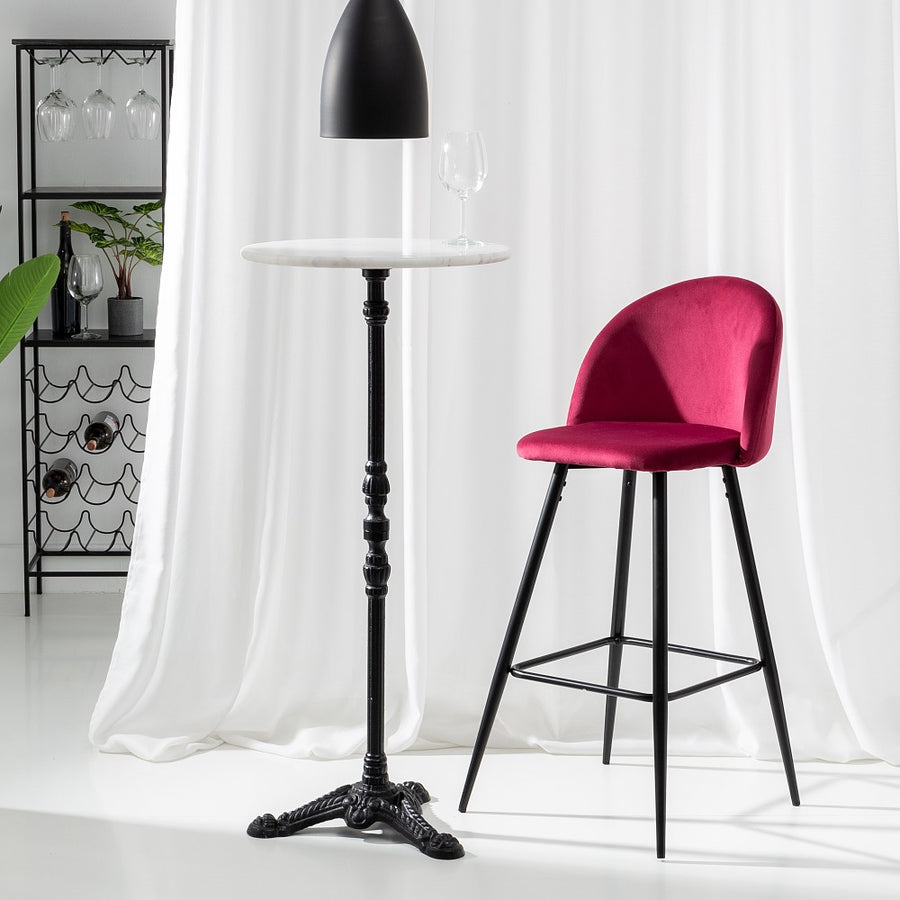 TABURETE ALTO BURDEOS TEJIDO-METAL 40,20 X 48,20 X 102 CM