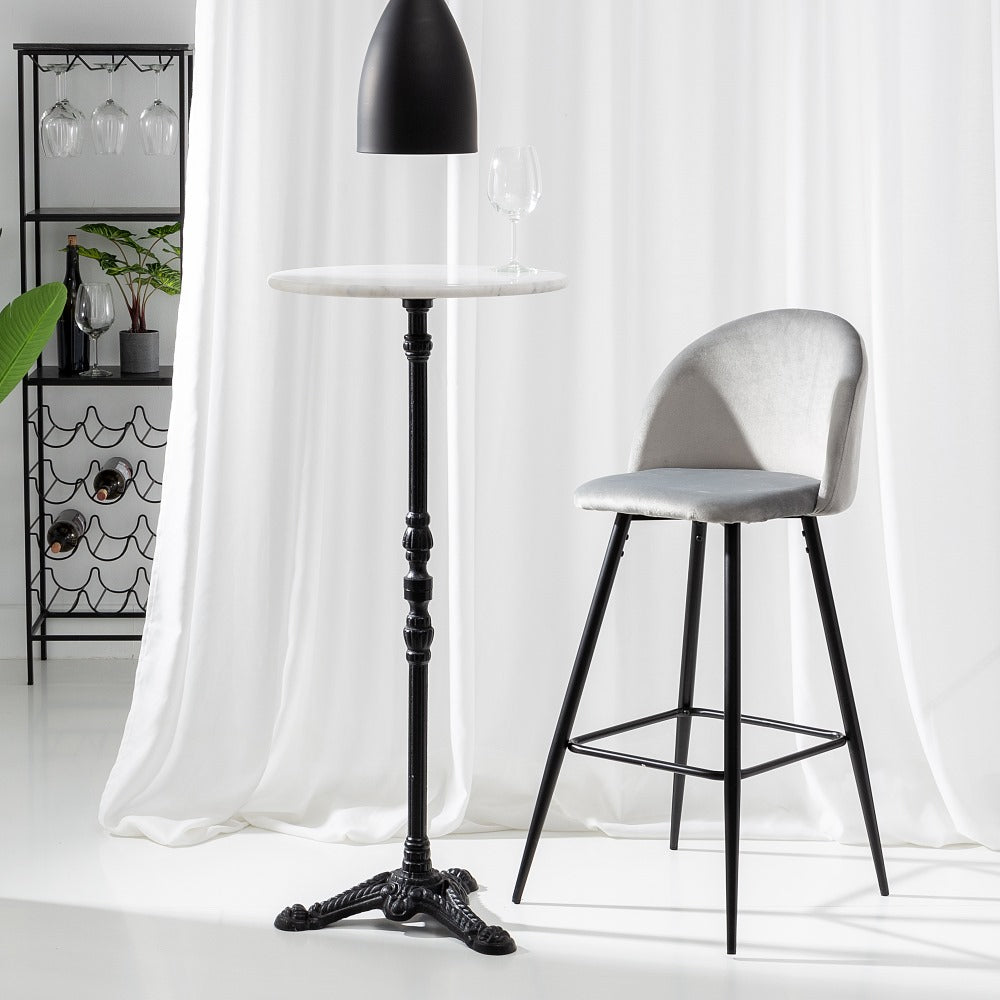 GREY WOVEN-METAL TALL STOOL LIVING ROOM 40.20 X 48.20 X 102 CM